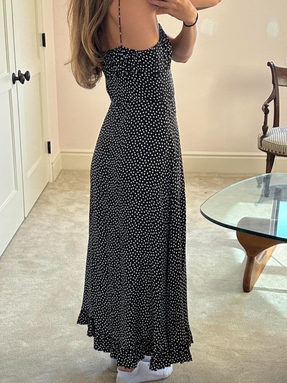 Doen Rosaria Dress Black Polka Dot Small - Picture 3 of 7
